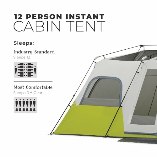 12 person instant cabin tent with sleeping capacity details
