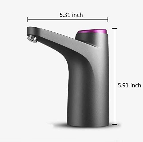 Automatic soap dispenser with dimensions.