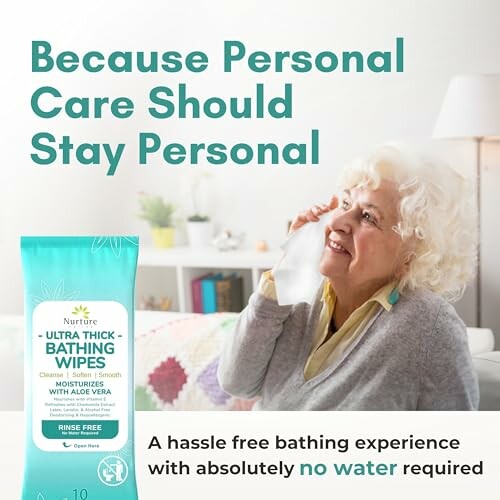 Nurture XL Ultra Thick Body Wipes for Adults w/Aloe