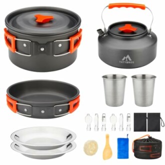 THTYBROS 17pcs Camping Cookware Kit