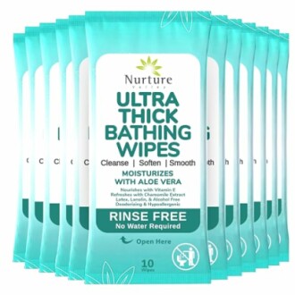 Nurture Valley Ultra Thick Bathing Wipes with Aloe Vera, 10 count