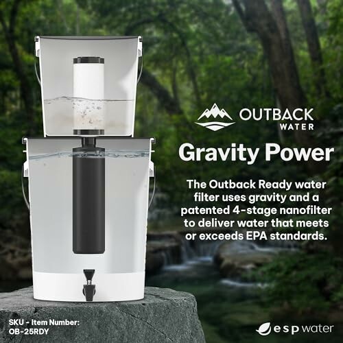 Outback Ready water filter with gravity system.