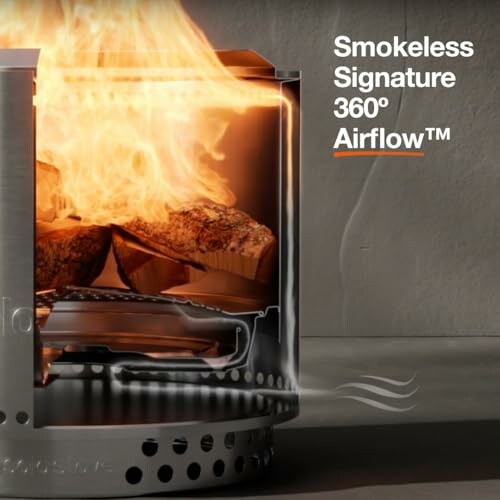 Cutaway view of smokeless fire pit with 360-degree airflow.