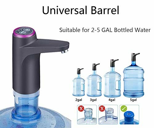 Universal barrel water pump for 2-5 gallon bottles.